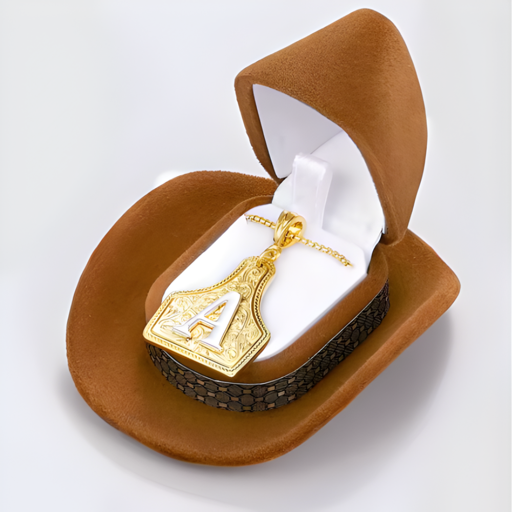 Custom Western Initial Necklaces | Cow Tag & Belt Buckle Jewelry – Iron ...