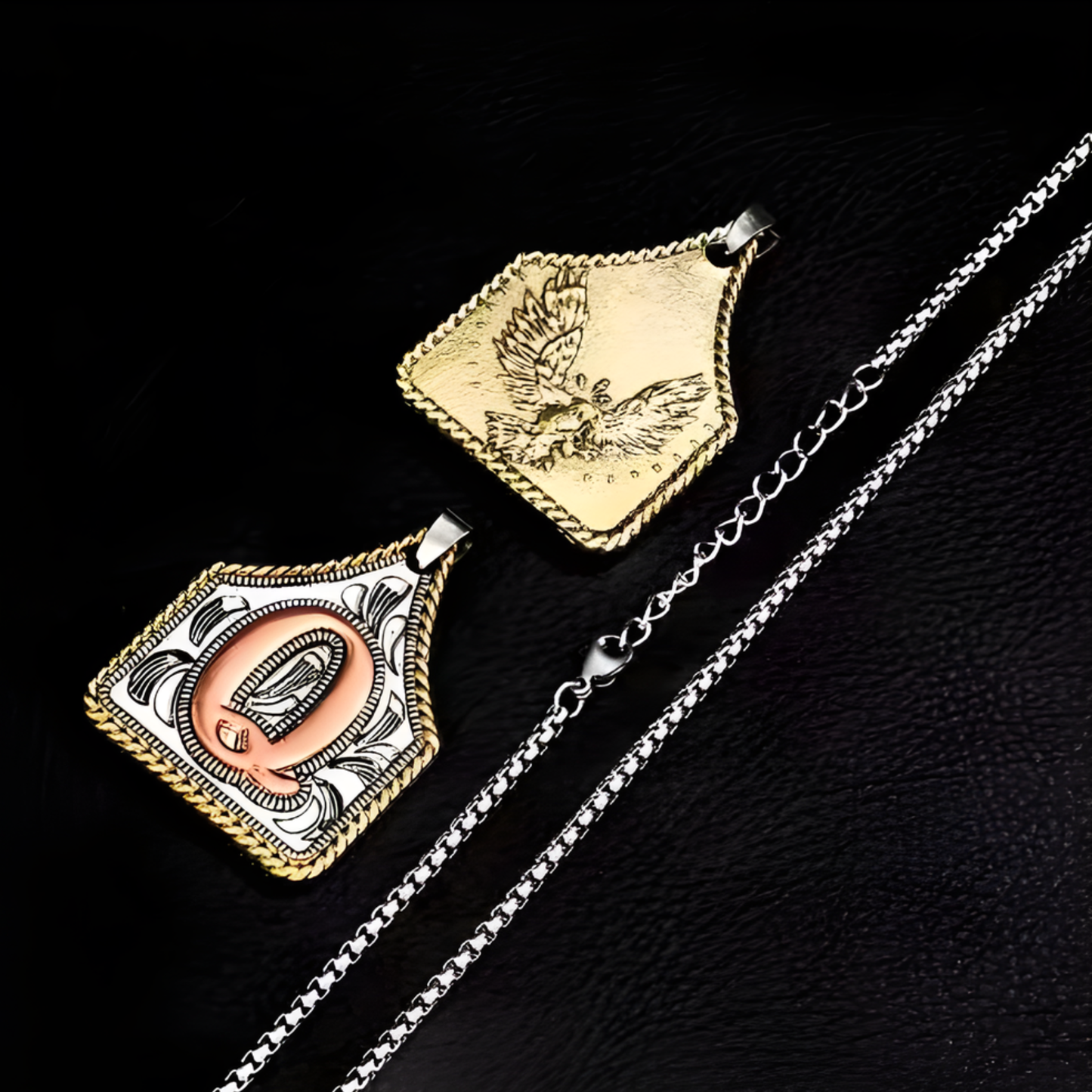 Initial Cow Tag Necklace