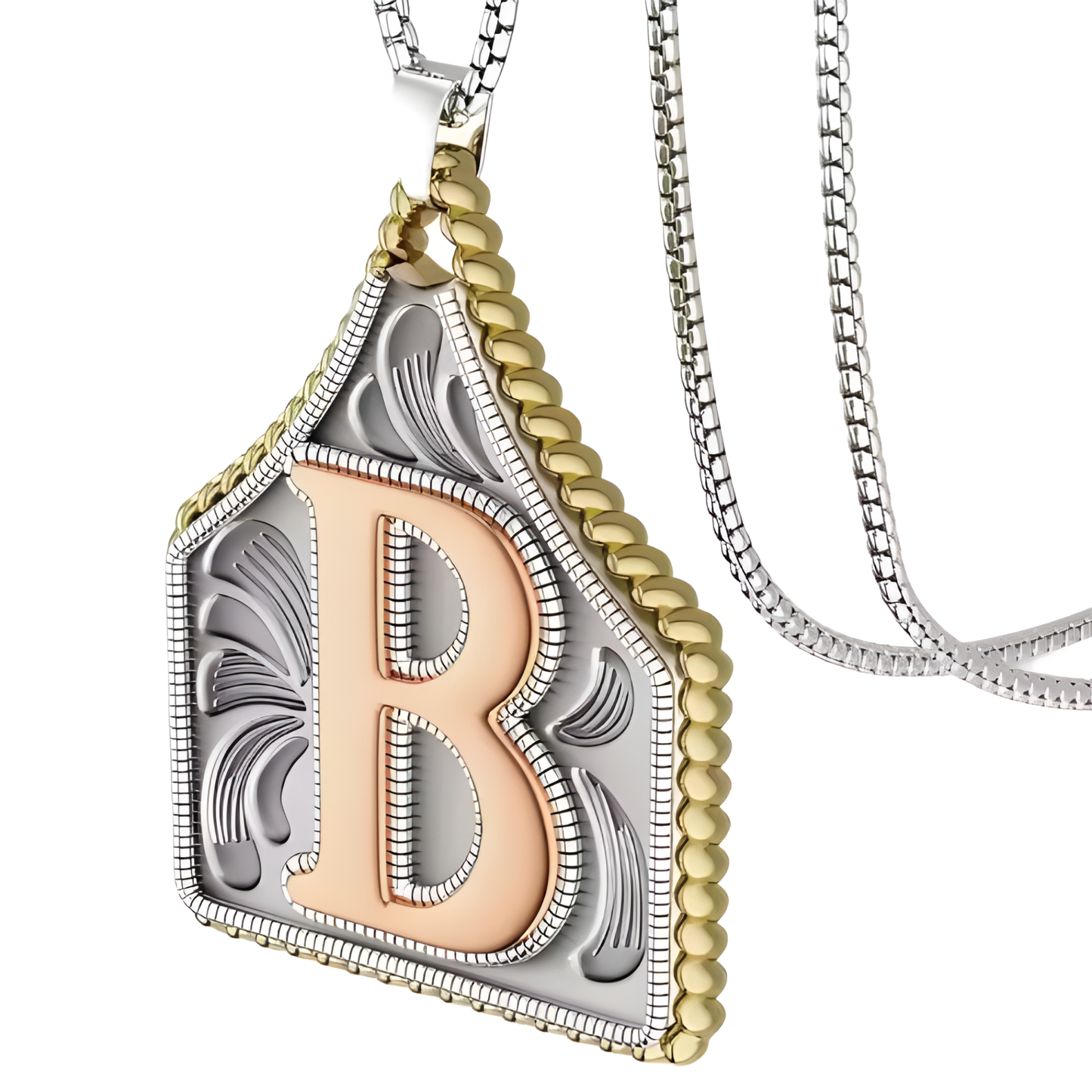 Initial Cow Tag Necklace