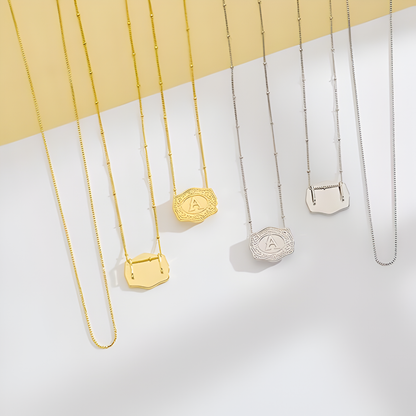 Initial Belt Buckle Necklace